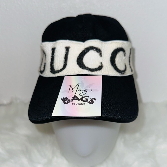 Gucci: Baseball Cap Gabardine Logo Terry Headband Hat - Picture 3 of 16